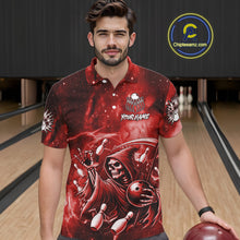 Load image into Gallery viewer, Funny Red Grim Reaper Galaxy Bowling Shirt For Men Custom Bowling Team Jersey Polo &amp; 1/4 Zip TDM6078