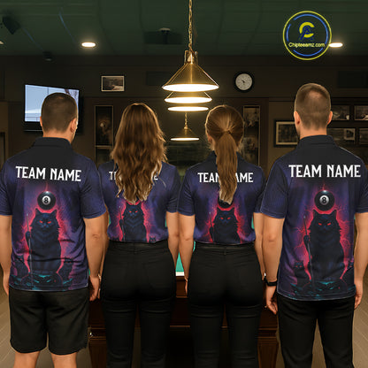 Personalized Billiard Cats Lightning 8 Ball Pool Shirt For Men, Billiard Team Jersey Polo & 1/4 Zip TDM6344