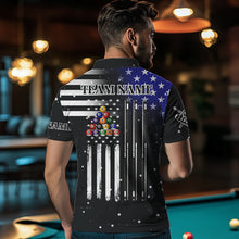 Load image into Gallery viewer, It's The Skill Custom American Flag Men Billiard Shirt Funny Billiard Jersey|Black TDM3571