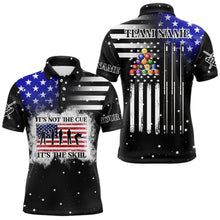 Load image into Gallery viewer, It's The Skill Custom American Flag Men Billiard Shirt Funny Billiard Jersey|Black TDM3571