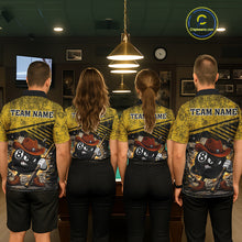 Load image into Gallery viewer, Yellow Grunge Funny 8 Ball Billiard Shirt For Men Custom Pool Team Jersey Polo &amp; 1/4 Zip TDM6355