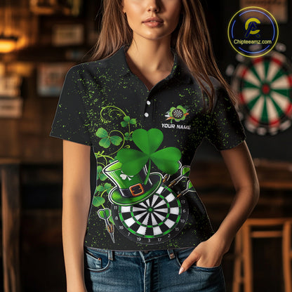 Luckiest Shamrock Grunge Dart Shirts For Women Custom Patrick Day Dart Jersey TDM3591