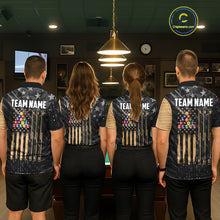 Load image into Gallery viewer, Black American Flag 8 Ball Billiard Shirt For Women Custom Billiard Team Jersey Polo &amp; 1/4 Zip |Tan TDM6535