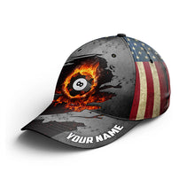Load image into Gallery viewer, 8 Ball Billiard Hats For Men And Women, Best Custom Name Billiard Caps For Pool Player TDM0135