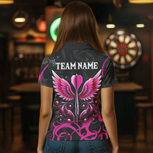 Load image into Gallery viewer, Personalized Pink Black Arrow Wings Dart Shirt For Women Custom Dart Jerseys TDM3596