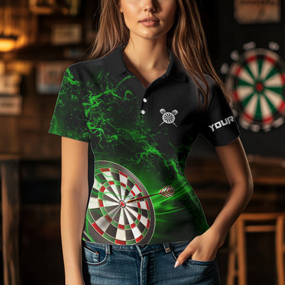 Custom Green Lightning Eagle Dart Shirt For Women, Dart Jersey Pocket Option TDM3763