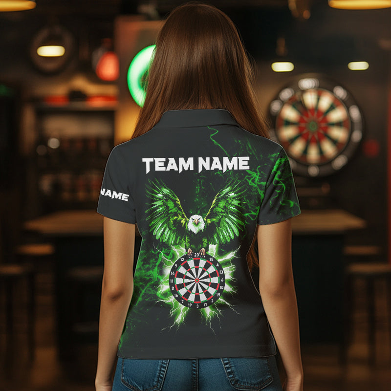 Custom Green Lightning Eagle Dart Shirt For Women, Dart Jersey Pocket Option TDM3763