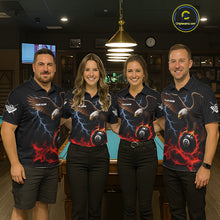 Load image into Gallery viewer, Red Flaming Eagle 8 Ball Pool Billiard Shirts For Women Custom Billiard Team Jersey Polo &amp; 1/4 Zip TDM6560