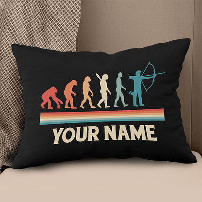 Personalized Funny Archers Evolution Archery Retro Vintage Throw Pillows TDM0778