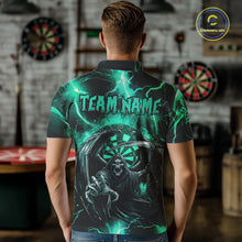 Load image into Gallery viewer, Personalized Turquoise Grim Reaper Custom Thunder Lightning Men Dart Shirts, 3D Darts Team Jerseys TDM2800