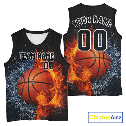 Personalized Lightning Water And Fire Basketball Jersey Custom Name, Number Basketball Team Shirt TDM5794