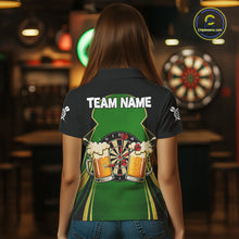Load image into Gallery viewer, Funny Alligator And Beer Darts Shirt For Women Custom Darts Jersey Polo &amp; 1/4 Zip, Darts Gifts TDM6144