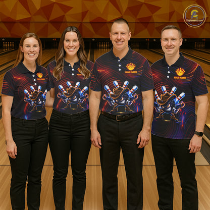 Funny Neon Bowling Jersey For Women Custom Bowling Shirt Polo & Quarter Zip, Bowling Team Outfit TDM6149