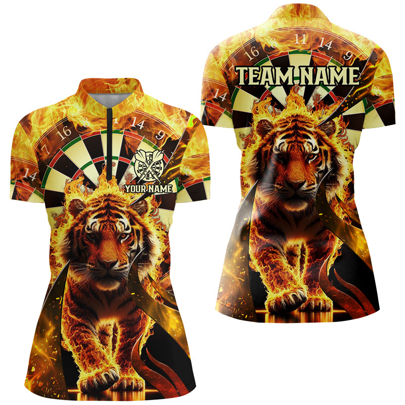 Personalized Darts Board Fire Flame 3D Tiger Custom Darts Shirts For Women Team League Darts Jerseys TDM2561
