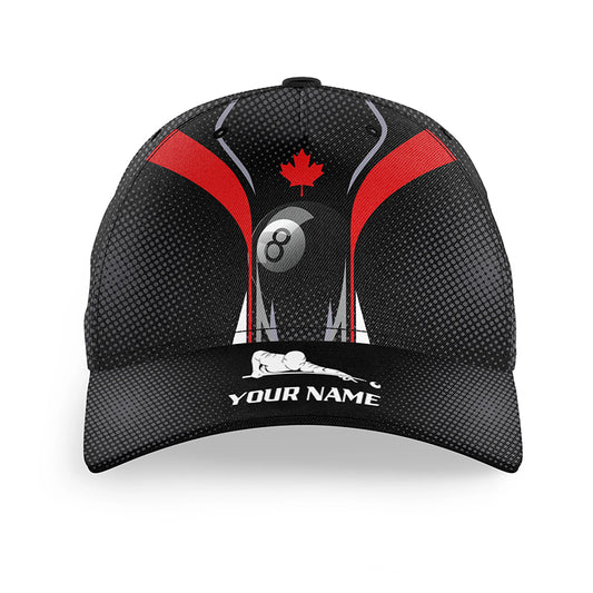 8 Ball Billiard Canadian Flag Personalized Billiard Top Hats, Best Custom Patriotic Billiard Gifts Caps TDM0404