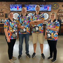 Load image into Gallery viewer, Funny Panda Colorful Graffiti Darts Shirt For Men Custom Darts Team Jersey Polo &amp; 1/4 Zip TDM6394