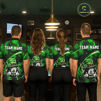 Personalized St Patrick Day 8 Ball Billiard Shirt For Women, Funny Shamrock Luckiest Billiard Jersey TDM5539