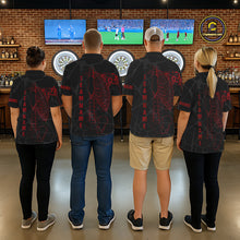 Load image into Gallery viewer, Black And Red Funny Skeleton Darts Polo &amp; 1/4 Zip Custom Darts Shirt For Women Darts Team Jersey TDM5800