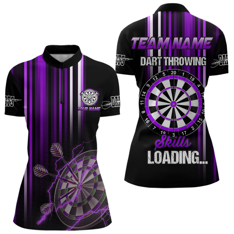 Purple Throwing Skills Loading Custom Dart Shirt For Women With Pocket Option TDM3788