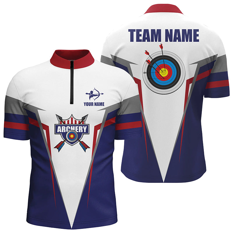 Customized Archery Jerseys Men Quarter-Zip Shirts  Custom Gifts For Archery Team Lover TDM0430