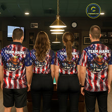 Load image into Gallery viewer, Glowing American Flag Funny 8 Ball Billiard Shirt For Women Custom Patriotic Pool Team Jersey TDM5570