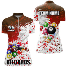 Load image into Gallery viewer, Personalized Red Billiard Balls Paint Splash Women Billiard Shirts, 3D Billiard Jerseys Attire TDM1692