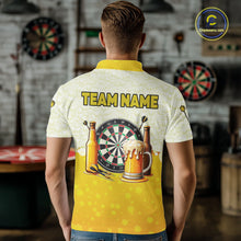 Load image into Gallery viewer, Personalized Yellow Funny Darts And Beer Men Dart Shirts, Drinking Darts Team Jerseys, Dart Gifts TDM2609