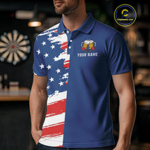Load image into Gallery viewer, Darts And Beer That's Why I'm Here Funny Dart Shirt For Men Custom Patriotic US Flag Dart Jersey TDM4888