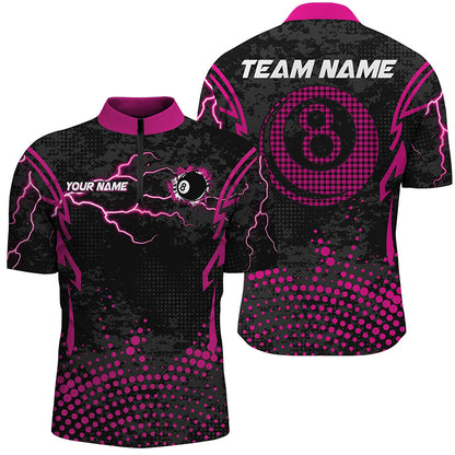 Personalized Pink 8 Ball Point Billiard Men Jerseys Shirts Best Custom Billiards Apparel Clothing TDM1911