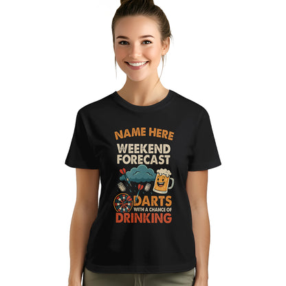 Weekend Forecast Darts With A Chance Of Drinking T-Shirts Custom Funny Dart Shirts, Darts Gifts TDM3926