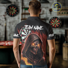 Load image into Gallery viewer, Personalized Red Grim Reaper Fire Dart Shirts For Men Custom Skull Dart Jersey Polo &amp; 1/4 Zip TDM4891
