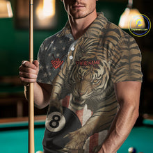 Load image into Gallery viewer, Personalized Vintage American Flag Tiger Billiard Shirt For Men, 8 Ball Pool Billiard Team Jerseys TDM5590