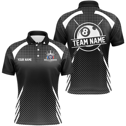 Personalized Billiard Tournament Pool Shirts For Men, Best 8 Ball Billiard Team Jerseys |Black TDM2130
