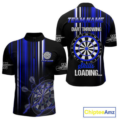 Blue Throwing Skills Loading Custom Darts Shirt For Men With Pocket Option TDM4703
