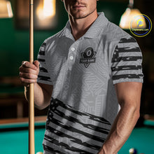Load image into Gallery viewer, Personalized Grey US Flag Darts Shirt For Men Custom Darts Jersey, Darts Tournament Team Shirts TDM4905