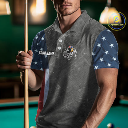 Grunge American Flag Patriotic Billiard Shirts For Women Custom 3D Billiard Balls Pool Team Jerseys TDM5616