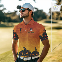 Load image into Gallery viewer, Personalized Orange Funny Spider Golf Polo Shirt For Men Custom Halloween Ladies Golf Outfit Gifts TDM4924