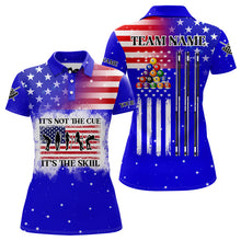 Load image into Gallery viewer, Funny It's The Skill Custom American Flag Women Billiard Shirts Patriotic Billiard Jersey |Blue TDM3122