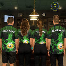 Load image into Gallery viewer, Green 8 Ball &amp; 9 Ball Flame Smoke Custom Dragon Billiard Shirts For Women, Billiard Team Jersey TDM5631