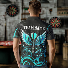 Load image into Gallery viewer, Turquoise Arrow Wings Custom Dart Shirt For Men, Dart Jerseys Pocket Option TDM3668