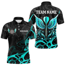 Load image into Gallery viewer, Turquoise Arrow Wings Custom Dart Shirt For Men, Dart Jerseys Pocket Option TDM3668