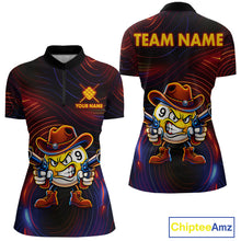 Load image into Gallery viewer, Funny Neon 9 Ball Billiard Shirt For Women Custom Pool Team Shirt, Billiard Jersey Polo &amp; 1/4 Zip TDM6248
