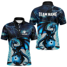 Load image into Gallery viewer, Blue Thunder Lightning Custom Dragon Bowling Shirts For Men, Bowling Team Jerseys Polo &amp; 1/4 Zip TDM3678