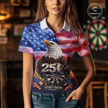 Load image into Gallery viewer, 250 Years Of Freedom Eagle Darts Shirt For Women Custom Patriotic American Flag Darts Team Jersey TDM6017