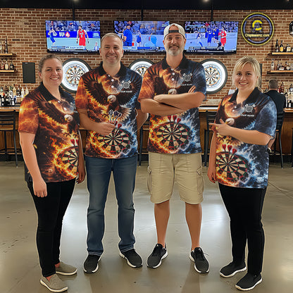 Personalized Eagle Water Fire Darts Shirt For Women, Lightning Darts Jersey Team Polo & 1/4 Zip TDM6019