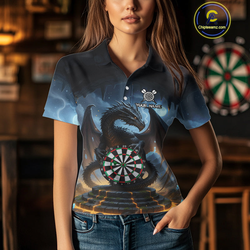 Personalized Dragon Darts Shirt For Women Custom Darts League Shirt Team Jersey Polo & Quarter Zip TDM4737