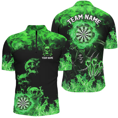 Fire Flame Darts Board Custom Skull Dart Shirts For Men, Grim Reaper  Dart Jerseys | Green TDM2904