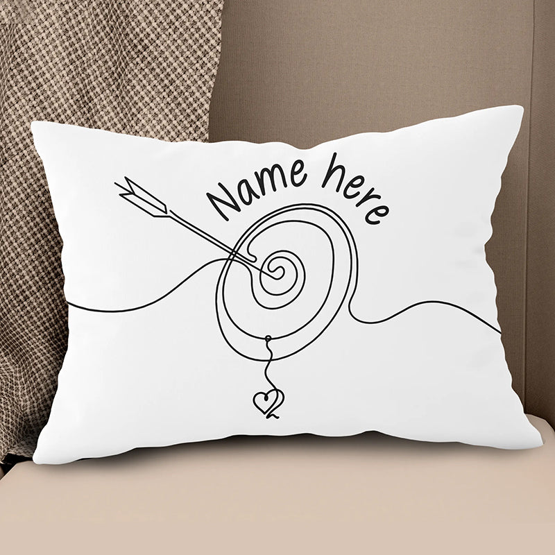 Personalized Archery Line Drawing White Pillow Best Archery Pillow Gifts TDM0869