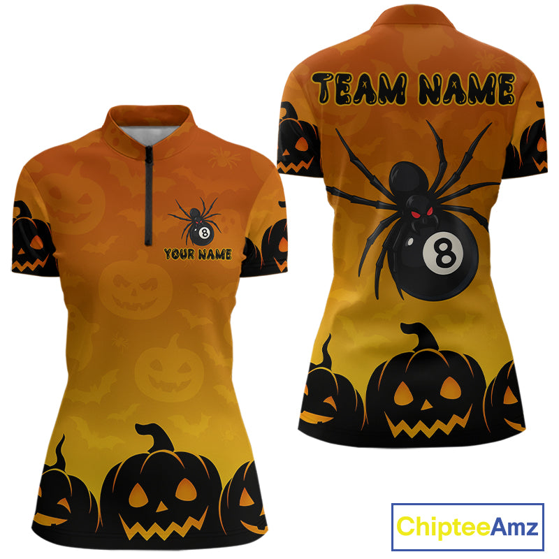 Personalized Funny Spider 8 Ball Pool Billiard Shirt For Women Custom Halloween Billiard Team Jersey TDM4511