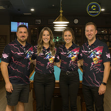 Load image into Gallery viewer, Red 8 Ball Lightning Thunder Cobra Snake Billiard Shirt For Women Custom Pool Team Jersey TDM5874